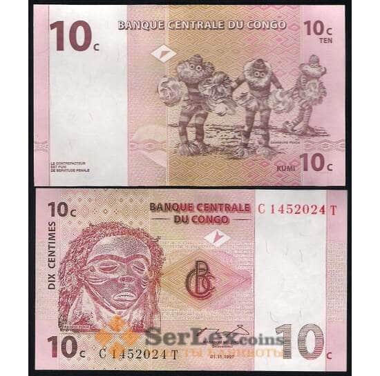 Конго 10 Сантим 1997 Р82 UNC арт. В00542