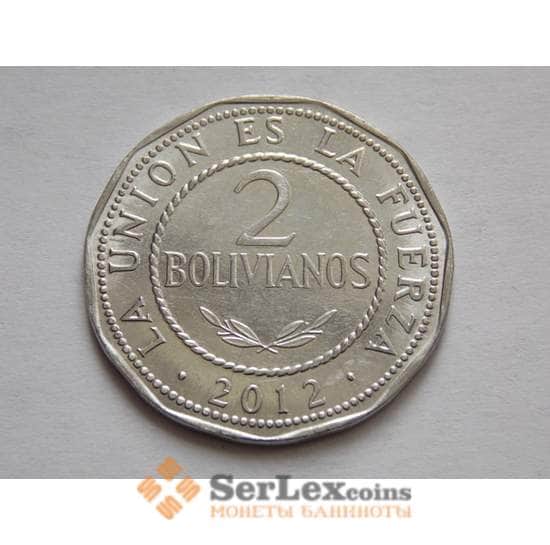 Боливия 2 боливиано 2010-2012 UNC КМ218 арт. С02179