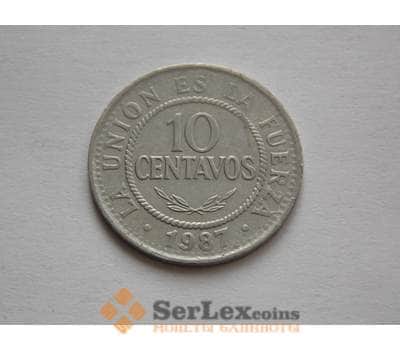 Монета Боливия 10 сентаво 1987-2006 КМ202 арт. С02180