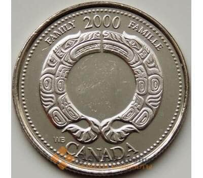 Монета Канада 25 центов 2000 КМ375 UNC Семья арт. С02200