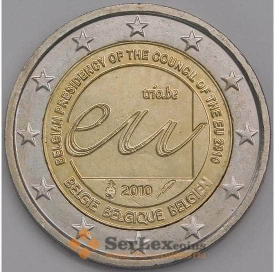 Бельгия монета 2 евро 2010 КМ289 UNC Председательство в ЕС  арт. С02240