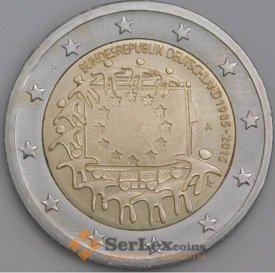 Германия монета 2 евро 2015 КМ339 UNC 30 лет Флагу арт. 11514