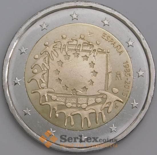 Испания монета 2 евро 2015 КМ1338 UNC 30 лет Флагу  арт. С02257
