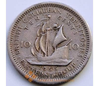 Монета Восточно-Карибские острова 10 центов 1955 КМ5 VF арт. С02324