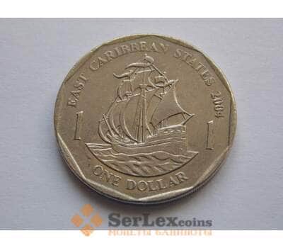 Монета Восточно-Карибские острова 1 доллар 2002-07 КМ39 Корабль арт. С02328