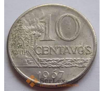 Монета Бразилия 10 сентаво 1967-1970 КМ578 арт. С02409