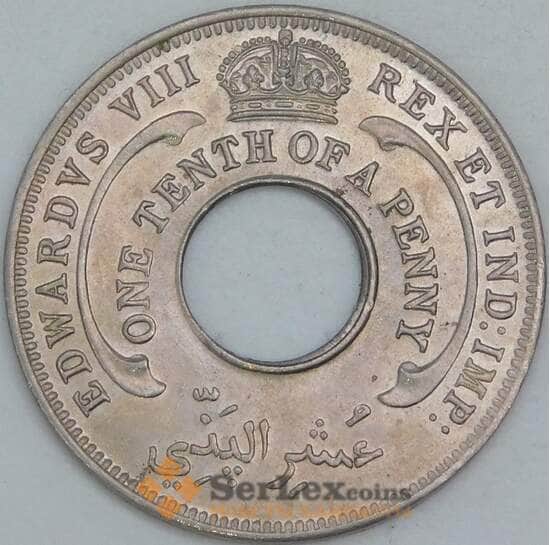 Британская Западная Африка 1/10 пенни 1936 КМ7 aUNC арт. 56579