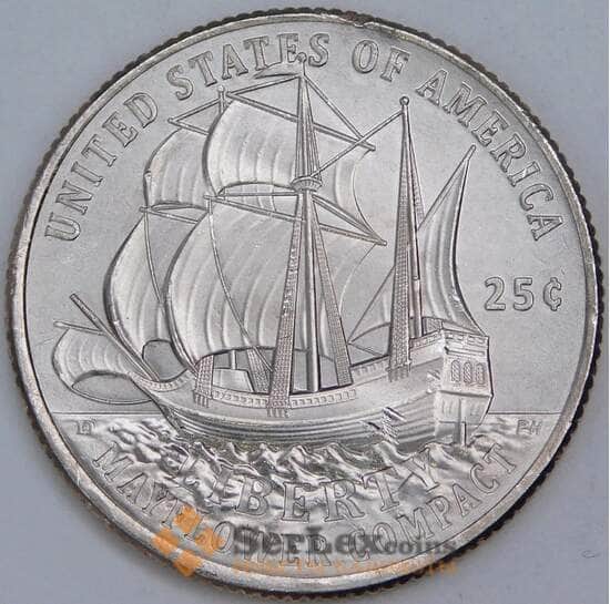 США 25 центов 2026 UNC Мэйфлауэрское соглашение двор P арт. 55870