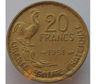 Монета Франция 20 франков 1951 КМ917 AU (J05.19) арт. 17080