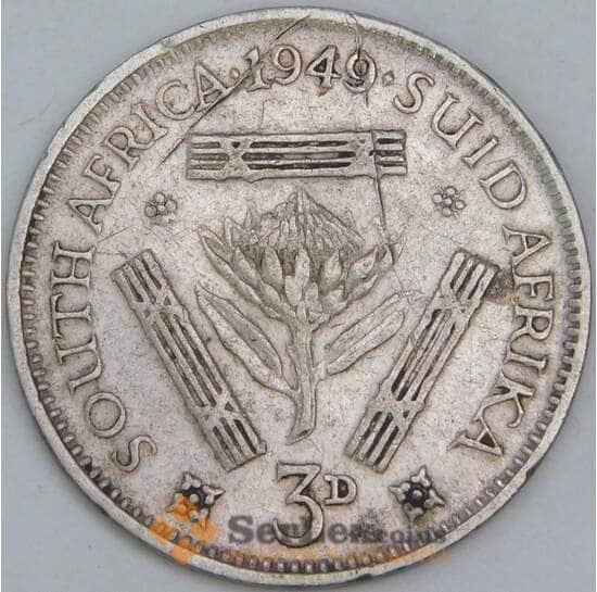 Южная Африка ЮАР 3 пенса 1949 КМ35.1 VF- арт. 57093 Южная Африка ЮАР 3 пенса 1949 КМ35.1 VF- арт. 57093