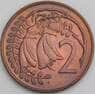 Новая Зеландия 2 цента 1972 КМ32 UNC арт. 46572