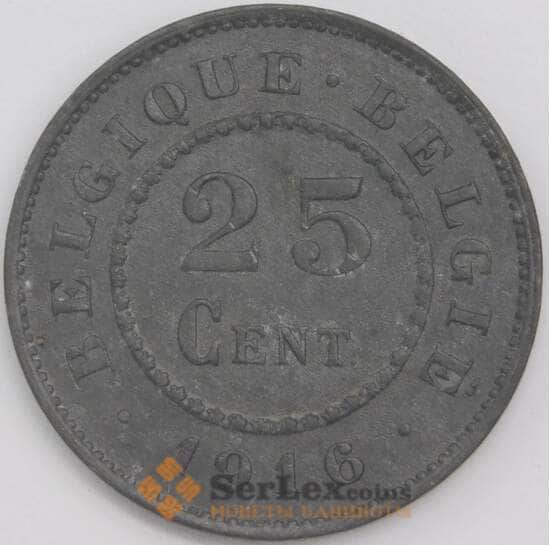 Бельгия монета 25 сантимов 1916 КМ82 XF арт. 43395