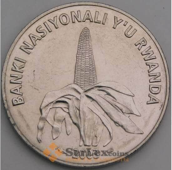 Руанда монета 50 франков 2003 КМ26 UNC арт. 49036