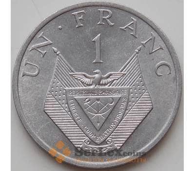 Монета Руанда 1 франк 1977 КМ12 UNC арт. 12600