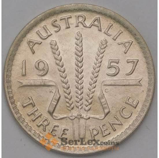 Австралия монета 3 пенса 1957 КМ57 AU-aUNC арт. 12365