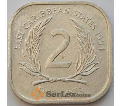 Монета Восточно-Карибские острова 2 цента 1994 КМ11 UNC (J05.19) арт. 16693