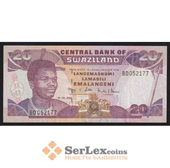 Свазиленд 20 эмалангени 2006 Р30с VF арт. 55940 Свазиленд 20 эмалангени 2006 Р30с VF арт. 55940