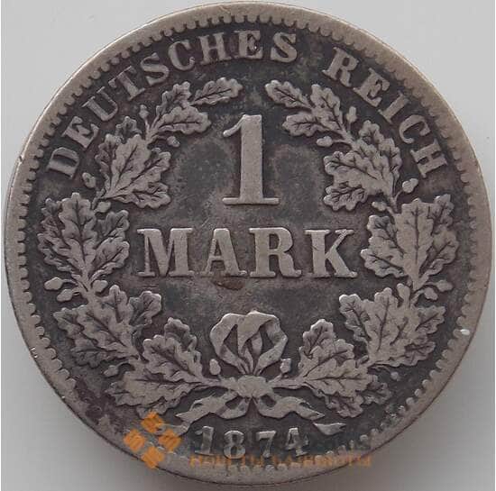Германия 1 марка 1874 F КМ7 VF арт. 12151