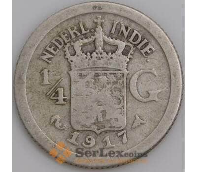 Нидерландская Восточная Индия 1/4 гульдена 1917 КМ312 F  арт. 46289