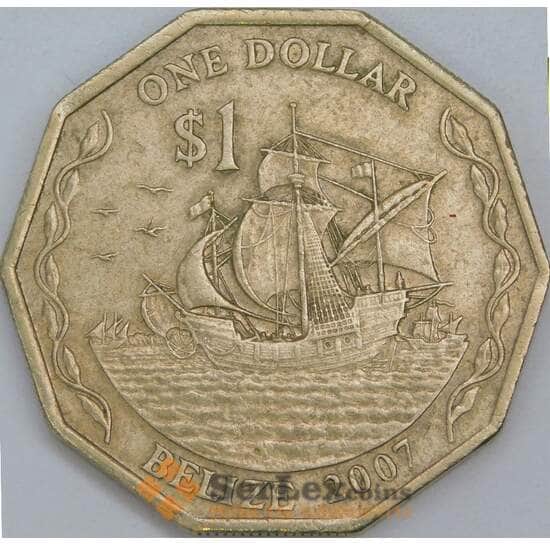 Белиз 1 доллар 2007 КМ99 XF арт. 57236
