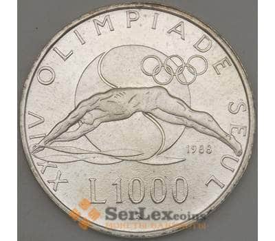 Монета Сан-Марино 1000 лир 1988 КМ217 UNC Олимпиада (n17.19) арт. 21417