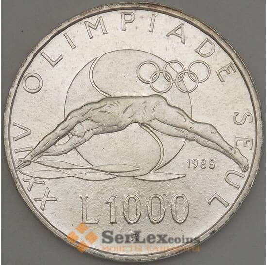 Сан-Марино 1000 лир 1988 КМ217 UNC Олимпиада (n17.19) арт. 21417 Сан-Марино 1000 лир 1988 КМ217 UNC Олимпиада (n17.19) арт. 21417