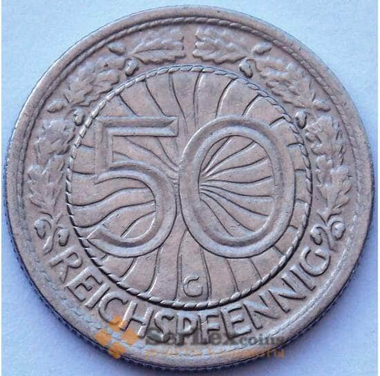 Германия 50 пфеннигов 1928 G КМ49 aUNC (J05.19) арт. 16811