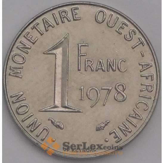 Западная Африка 1 франк 1978 КМ8 UNC арт. 38821