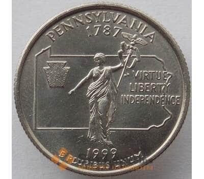 Монета США 25 центов 1999 D КМ294 UNC Пенсильвания (J05.19) арт. 15319