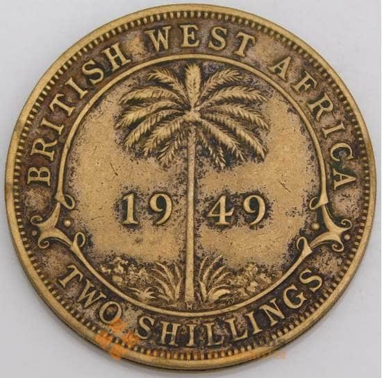Британская Западная Африка монета 2 шиллинг 1949 КМ29 VF арт. 45842