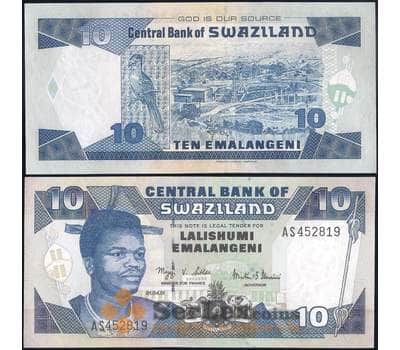 Банкнота Свазиленд 10 эмалангени 2001 Р29 UNC  арт. 31295