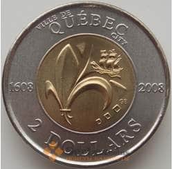 Канада 2 доллара 2008 КМ1040 UNC 400 лет с момента основания Квебека арт. 12032