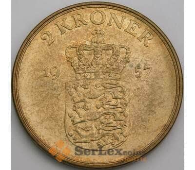 Дания монета 2 кроны 1957 КМ838 AU арт. 49515