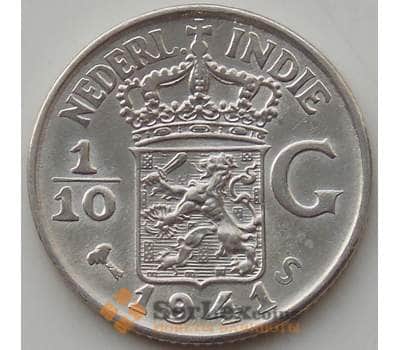 Монета Нидерландская Восточная Индия 1/10 гульдена 1941 S КМ318 UNC арт. 13015