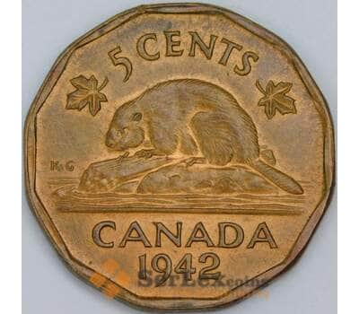 Канада 5 центов 1942 КМ39 aUNC арт. 57264