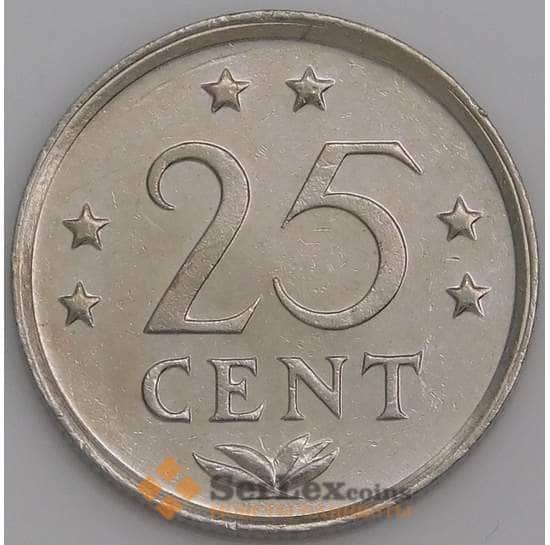 Нидерландские Антиллы 25 центов 1970-1985 КМ11 aUNC арт. 47622