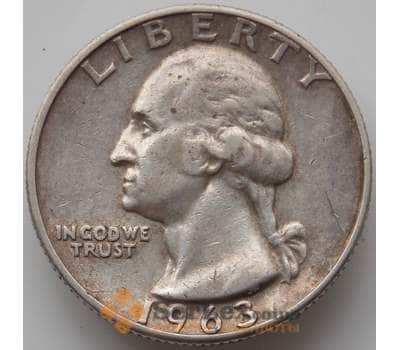 Монета США 25 центов квотер 1963 KM164 VF+ (ААА) арт. 11843