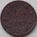 Монета Нидерланды 1/2 цента 1906 КМ133 XF арт. 12320