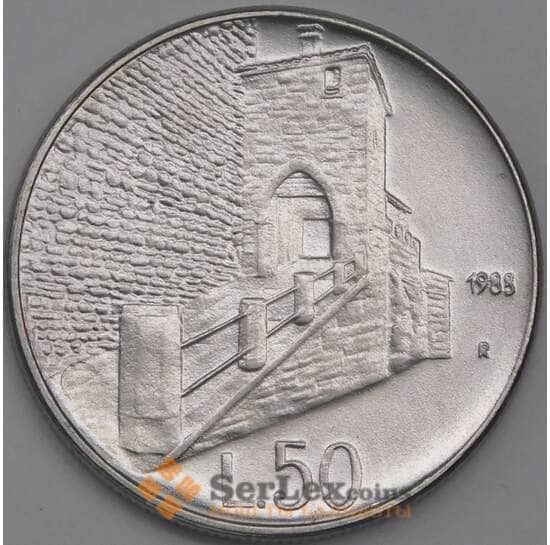 Сан-Марино монета 50 лир 1988 КМ223 UNC Укрепления арт. 41546