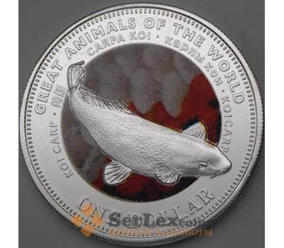 Монета Фиджи 1 доллар 2009 КМ138 Prooflike Карп Кои арт. 28274