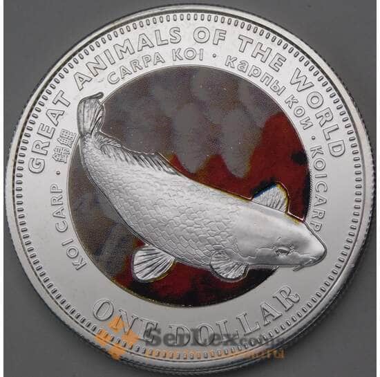 Фиджи 1 доллар 2009 КМ138 Prooflike Карп Кои арт. 28274