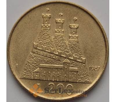 Монета Сан-Марино 200 лир 1987 КМ208 UNC арт. 7632