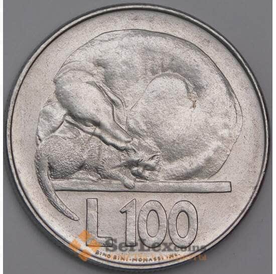 Сан-Марино монета 100 лир 1975 КМ46 UNC Любовь у животных арт. 7641