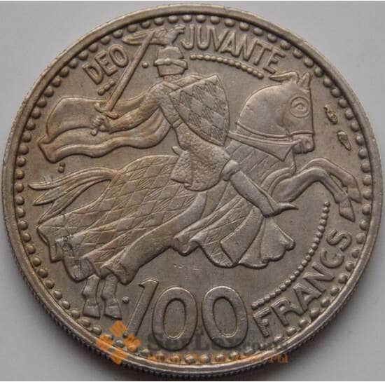 Монако монета 100 франков 1950 КМ133 VF арт. 7645