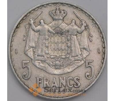Монета Монако 5 франков 1945 КМ122 VF арт. 7647