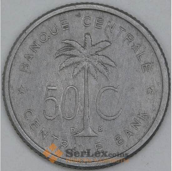 Бельгийское Конго - Руанда-Урунди 50 сантимов 1955 КМ2 XF арт. 55279