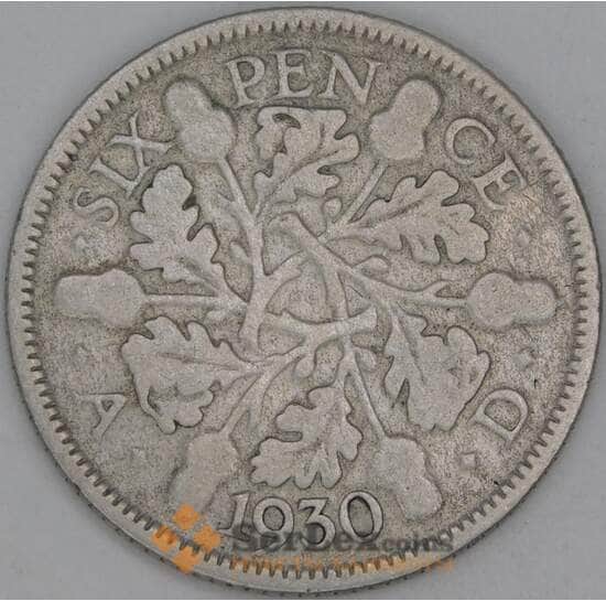 Великобритания 6 пенсов 1930 КМ832 F арт. 53768