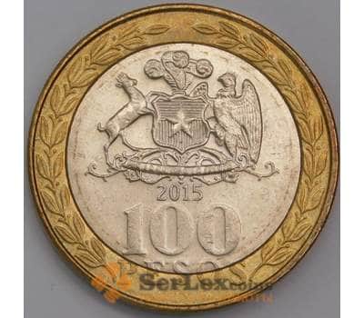 Чили монета 100 песо 2015 КМ236 UNC арт. 41998