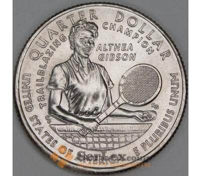 США 25 центов 2025 P UNC №20 Алтея Гибсон арт. 54900