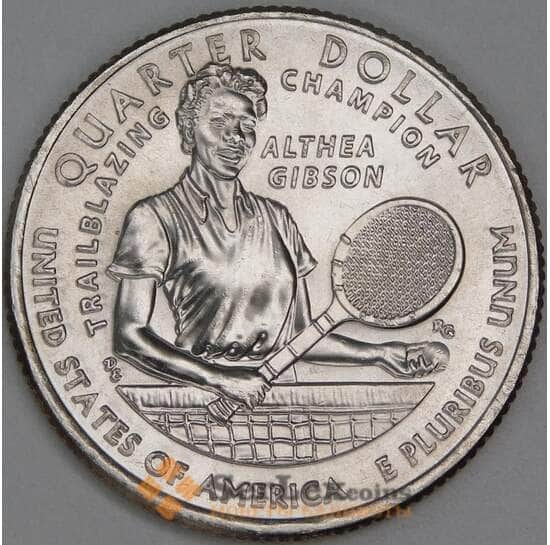 США 25 центов 2025 P UNC №20 Алтея Гибсон арт. 54900 США 25 центов 2025 P UNC №20 Алтея Гибсон арт. 54900